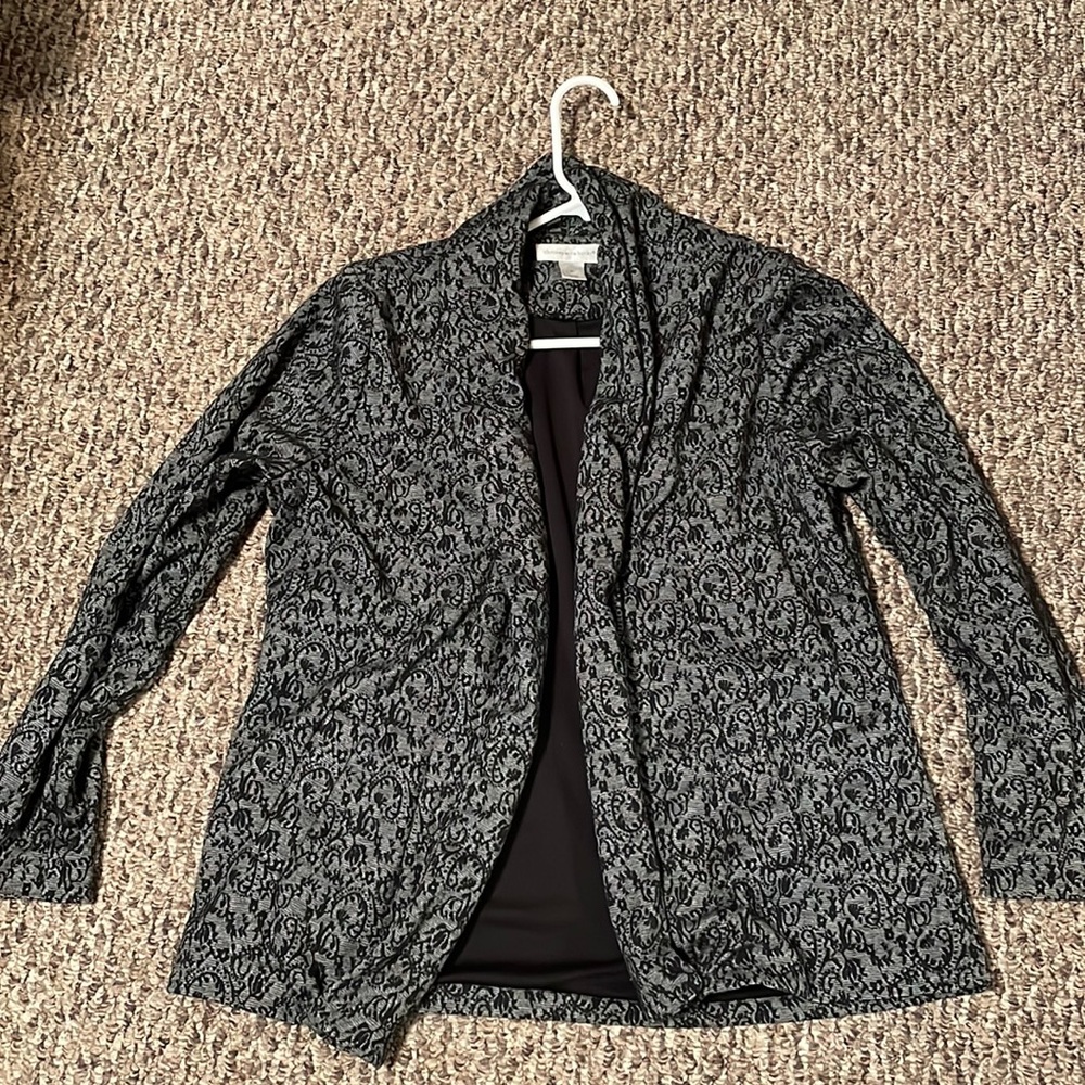 Christopher and Banks medium dress blazer. Gray with paisley print.
